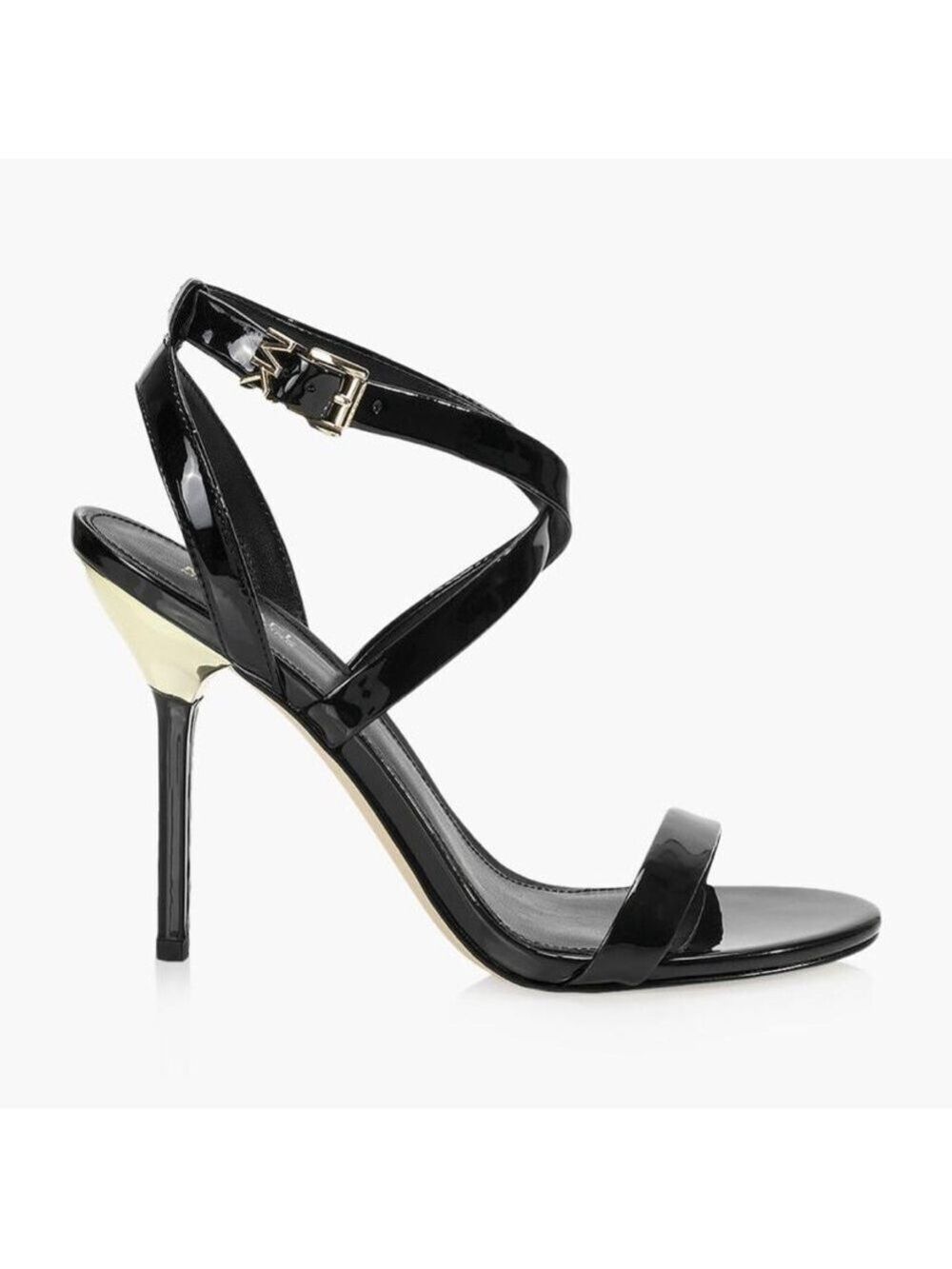 NIB Michael Kors Astrid Black Patent Leather High Heel Sandals